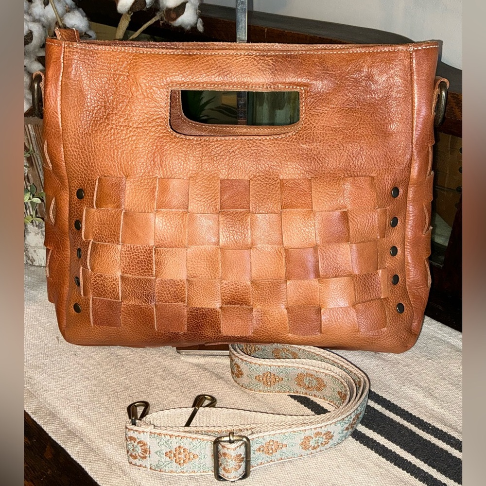 NWOT Bed Stu Orchid Leather Satchel Handbag Crossbody Bag Tan Rustic MSRP $280 - Picture 2 of 14